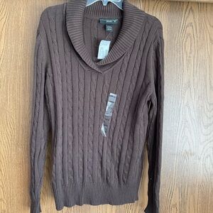 Women’s Brown Cable Knit Sweater new with tags size 14/16 made by Venezia